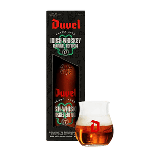 Duvel Barrel Aged Batch 7 Irish Whiskey Edition 750ml Bottle and Tasting Glass